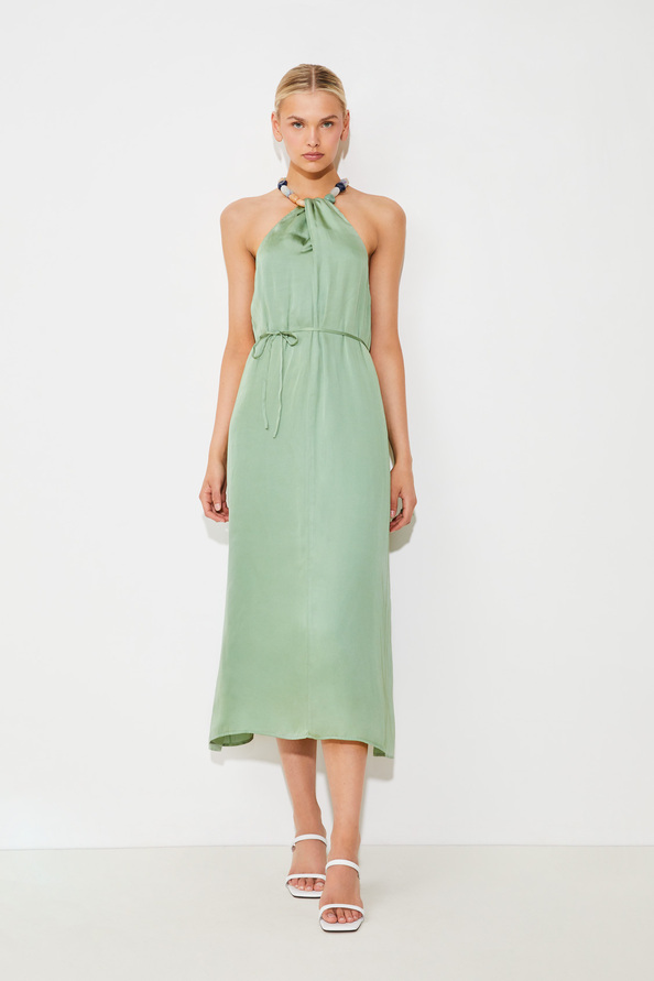 suncoo Copelia Robe midi en satin perlé