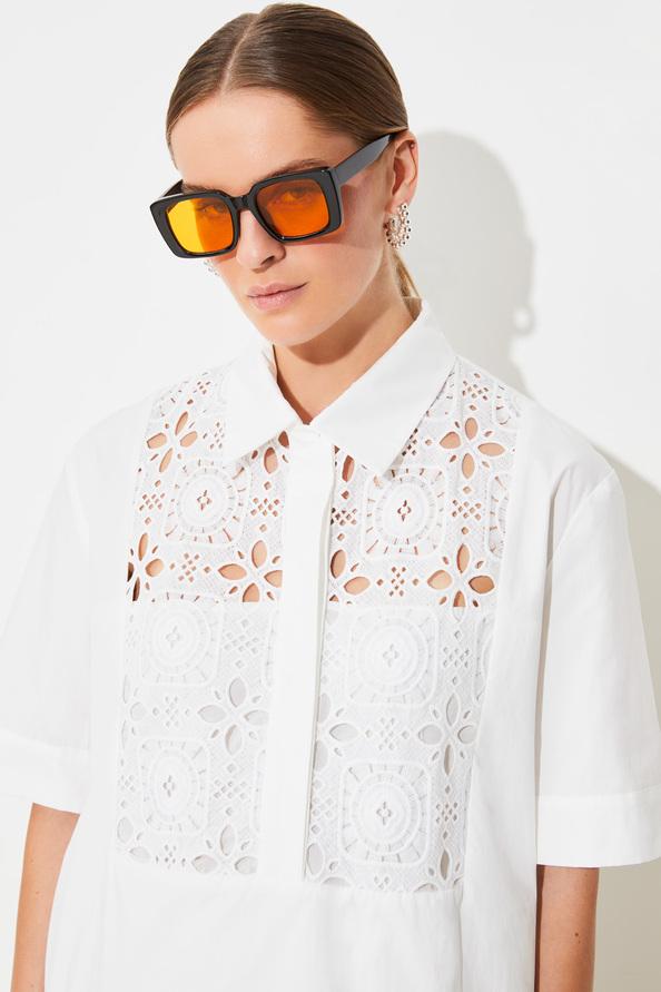 Suncoo Cross Robe Courte à Guipure
