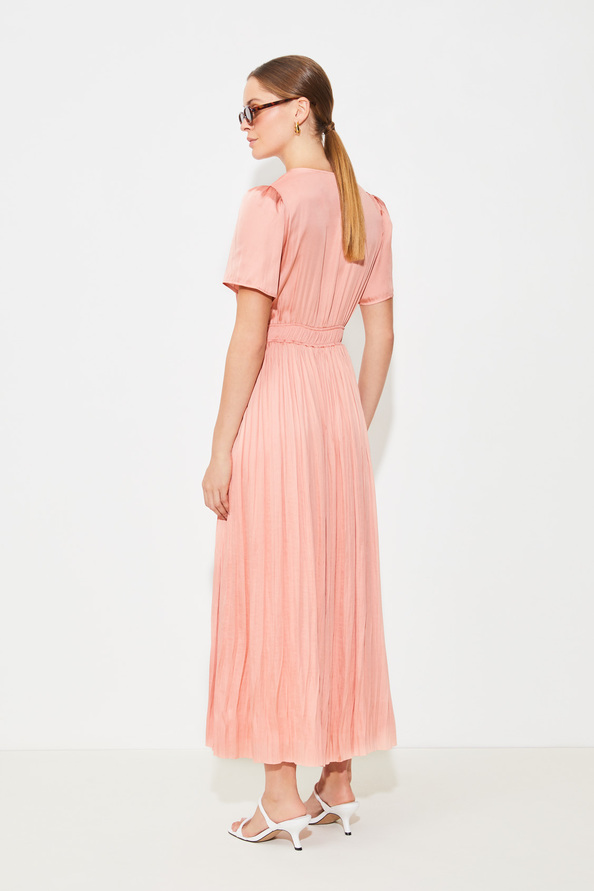 Suncoo Cyra Robe Longue En Satin Blush