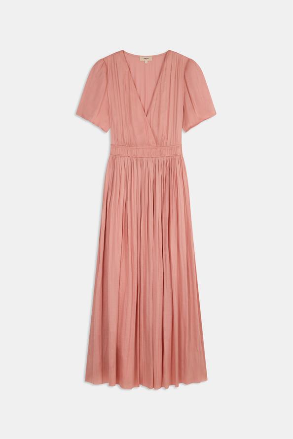 Suncoo Cyra Robe Longue En Satin Blush
