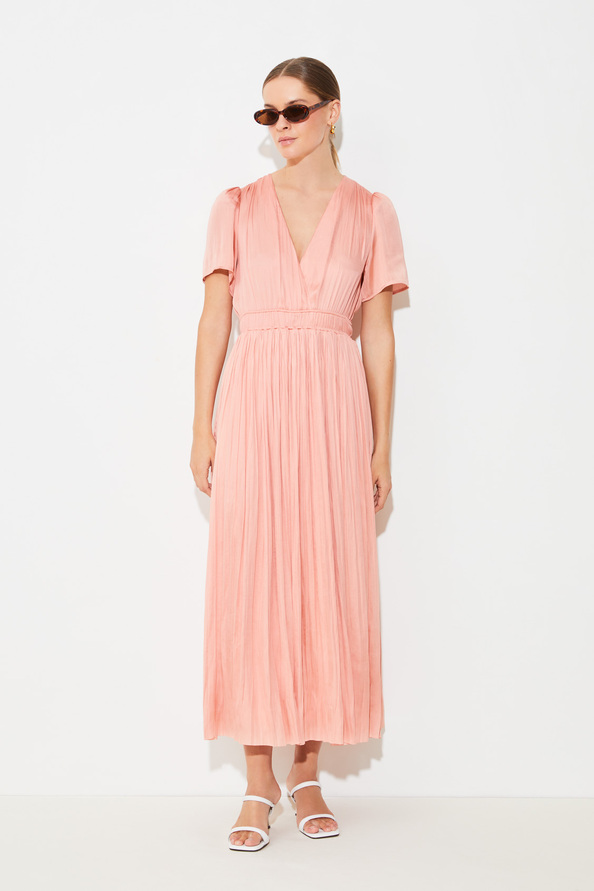 suncoo Cyra Robe longue en satin blush