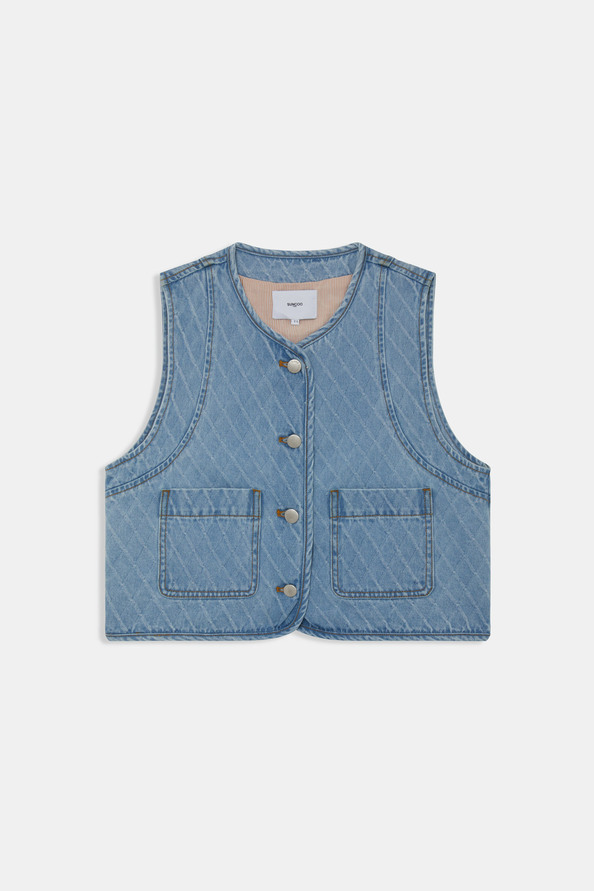 Suncoo Dakota Veste Courte En Denim Jacquard