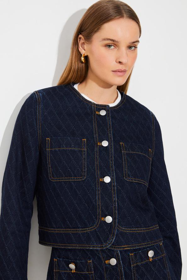 Suncoo Delya Veste Courte En Denim Jacquard