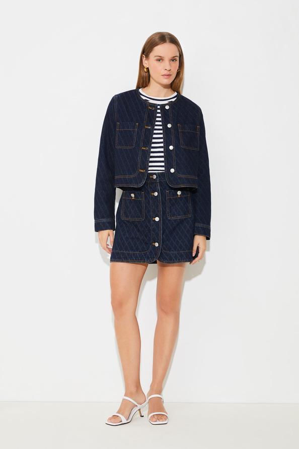 suncoo Delya Veste courte en denim jacquard