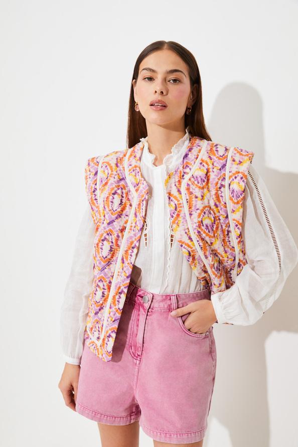 Suncoo Devon Veste Courte à Imprimé Arabesque