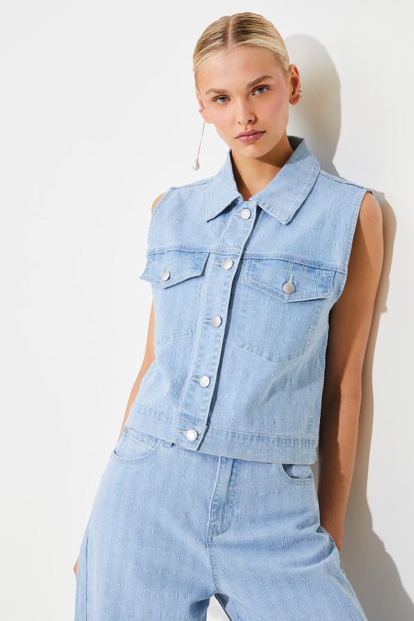 Suncoo Dylan Veste En Jean Sans Manches Fantaisie