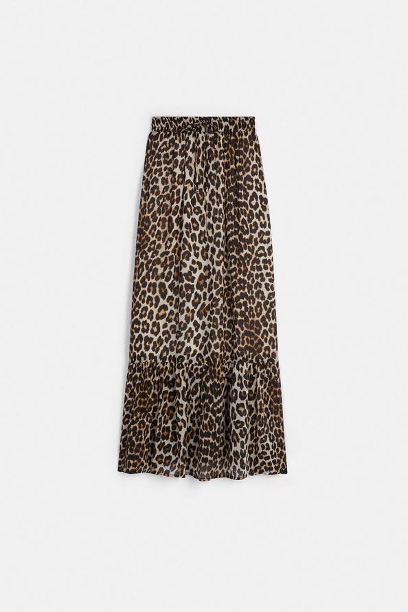 Suncoo Fado Jupe Longue à Imprimé Léopard