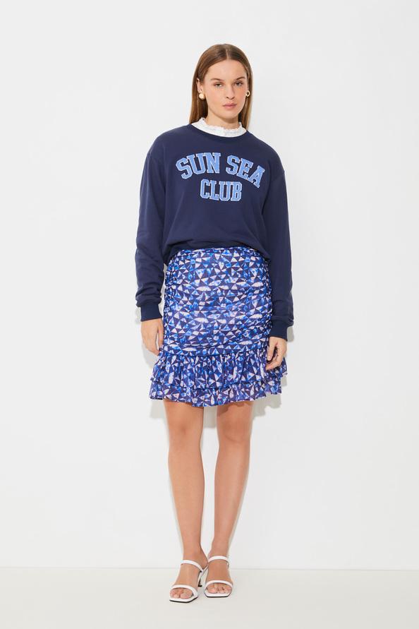 suncoo Fancy Jupe courte à imprimé graphique