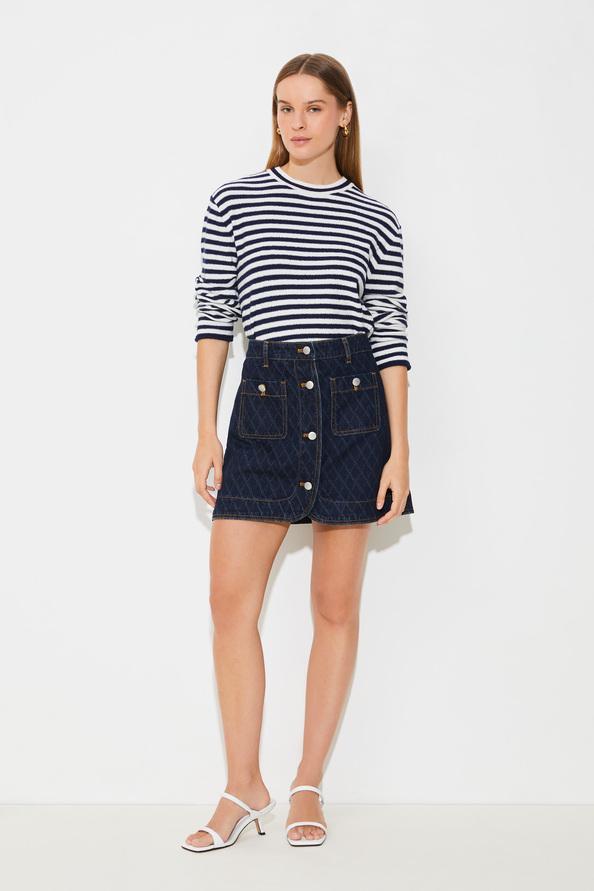 suncoo Fanja Jupe courte en denim jacquard