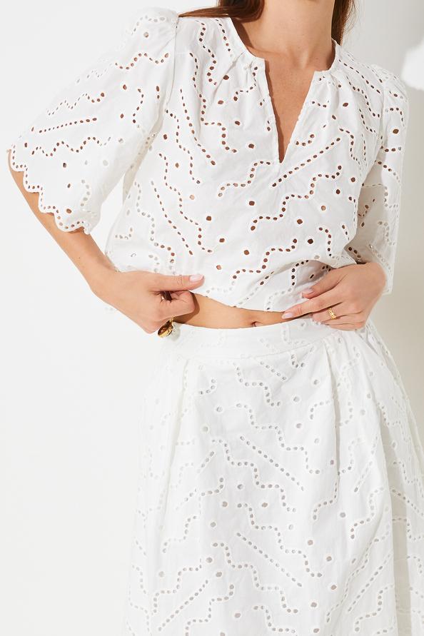 Suncoo Flavie Jupe à Broderie Anglaise