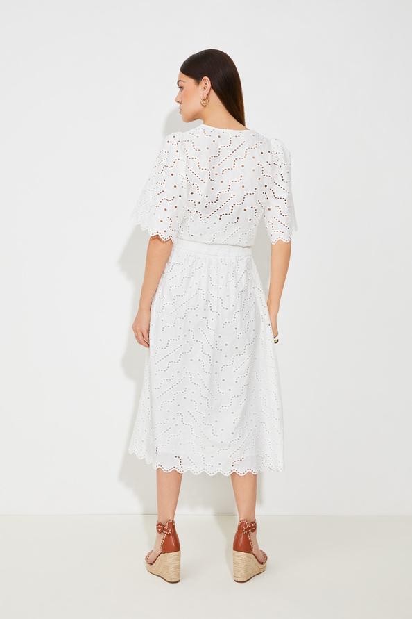 Suncoo Flavie Jupe à Broderie Anglaise