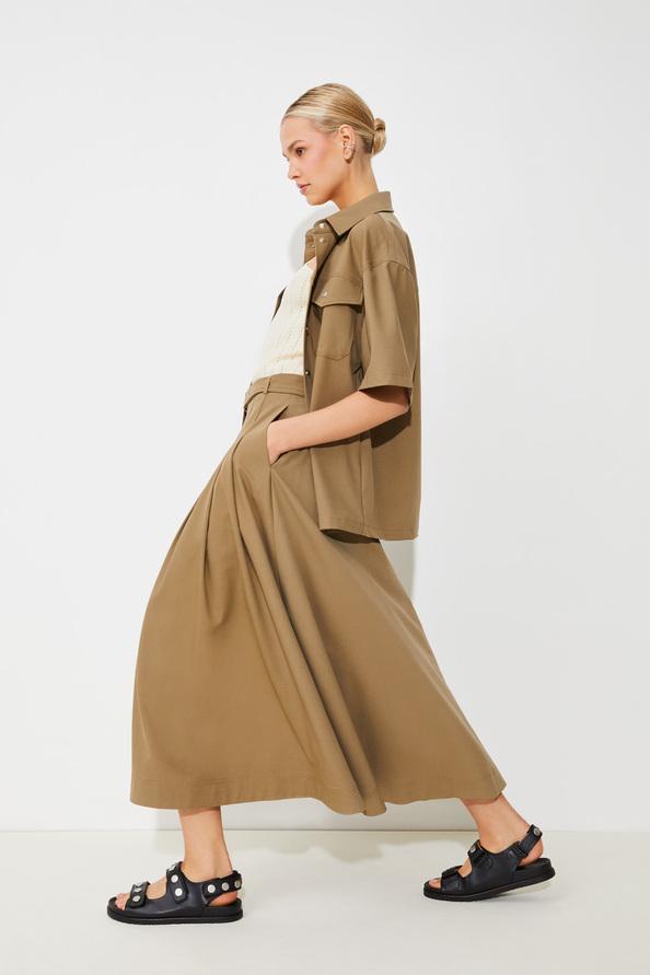 Suncoo Funny Jupe Midi Plissée Ceinturée