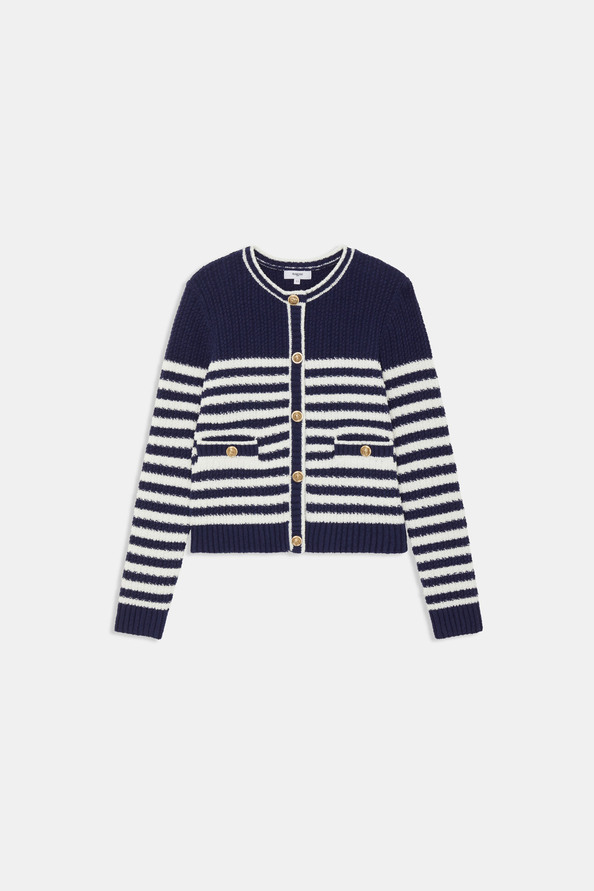 suncoo Gabarel Gilet à rayures bleu nuit