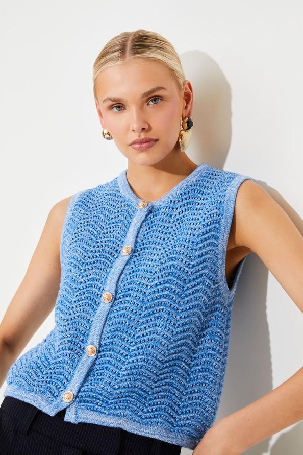 Suncoo Gemi Gilet Fantaisie Sans Manches Bleu Jean