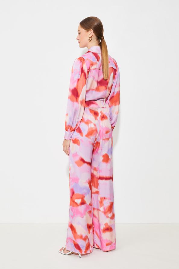 Suncoo Jazz Pantalon Fluide à Imprimé Fuchsia