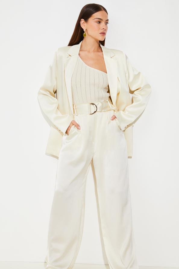 Suncoo Jicky Pantalon Satiné Taille Haute
