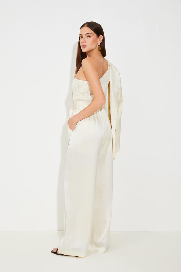 Suncoo Jicky Pantalon Satiné Taille Haute