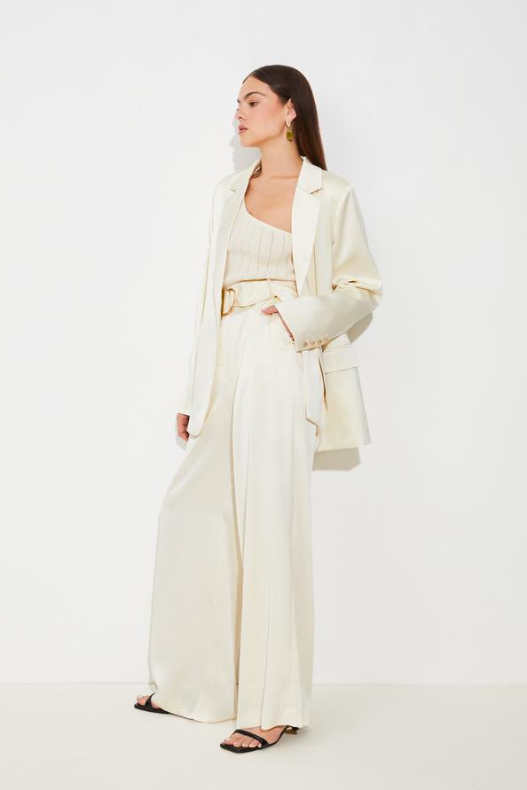 suncoo Jicky Pantalon satiné taille haute