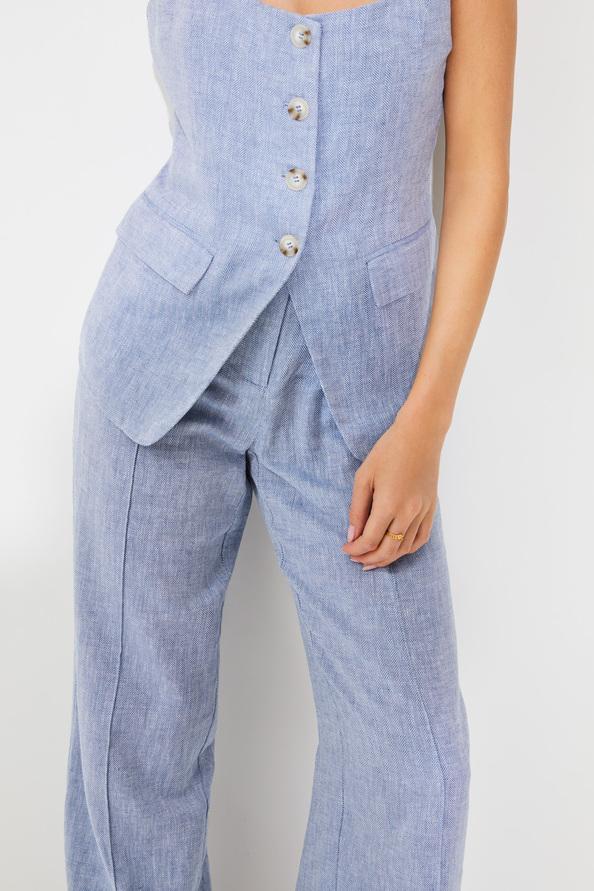 Suncoo Joana Pantalon Large En Coton Lin