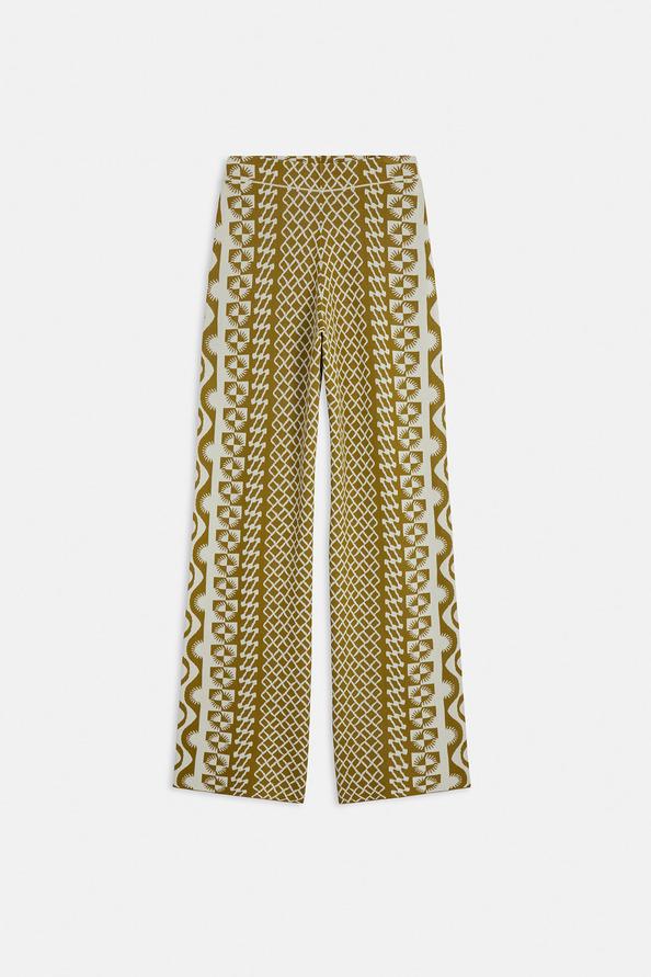 suncoo Jonas Pantalon en jacquard kaki et blanc