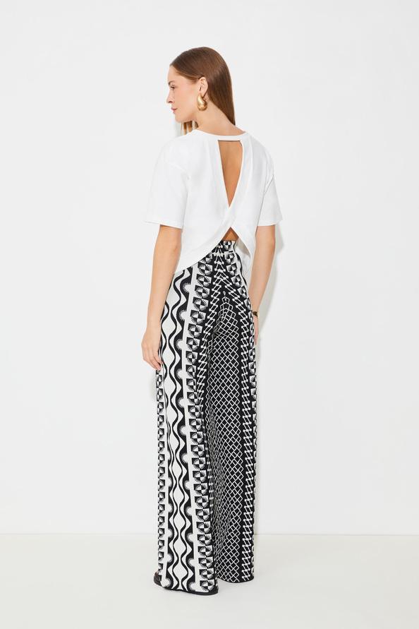 Suncoo Jonas Pantalon En Jacquard Noir Et Blanc