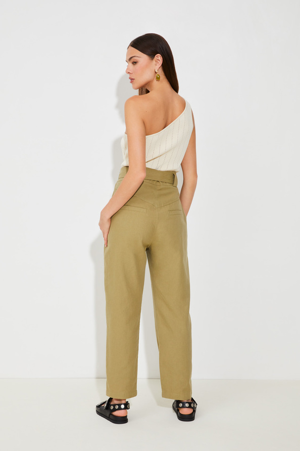 Suncoo Joshua Pantalon Taille Haute Ceinturée