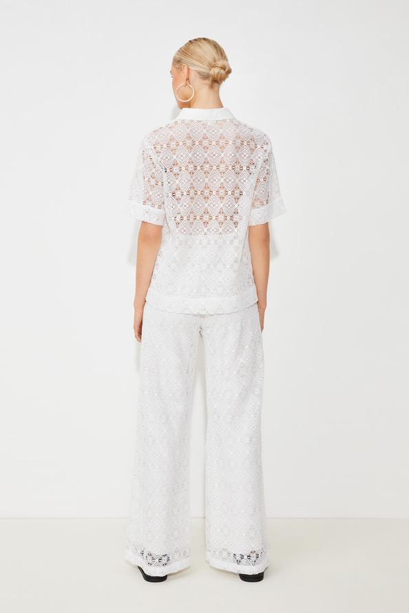 Suncoo Joyce Pantalon Large En Guipure