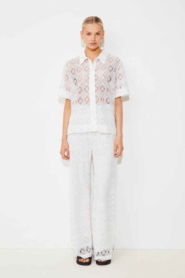 suncoo Joyce Pantalon large en guipure