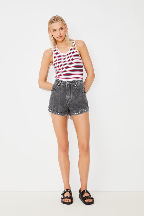 suncoo Kapri Short en denim clouté