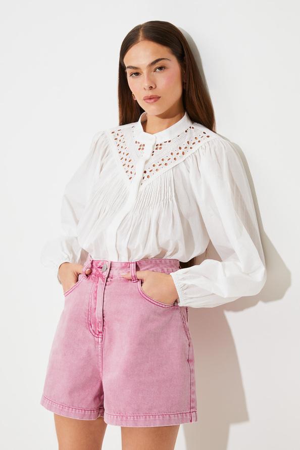 Suncoo Kylian Short Taille Haute En Denim
