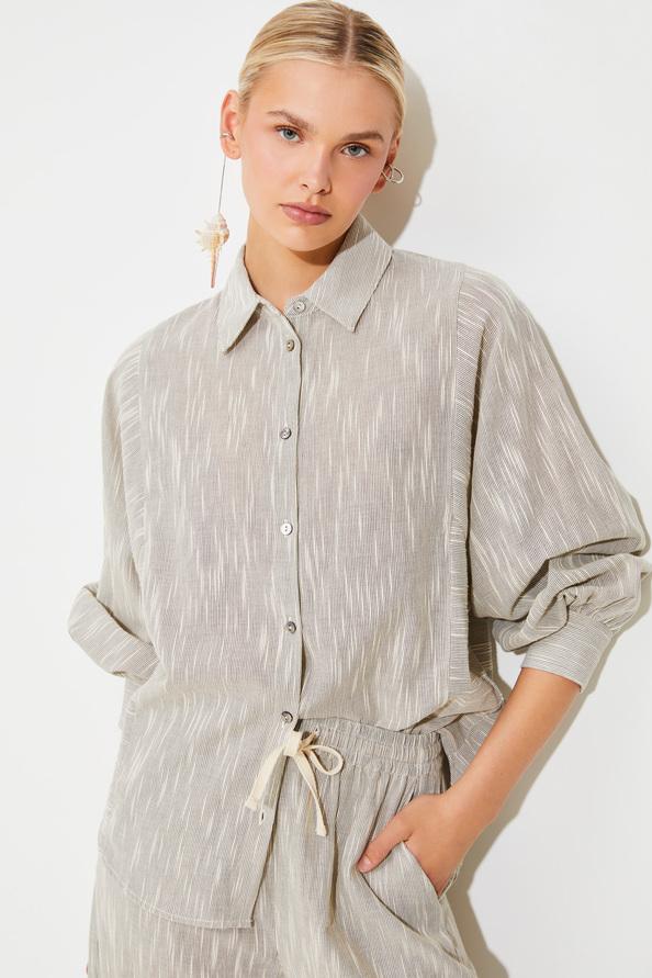 Suncoo Lady Blouse Coton Boutonnée à Rayures