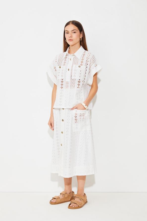suncoo Latinos Blouse à broderie anglaise