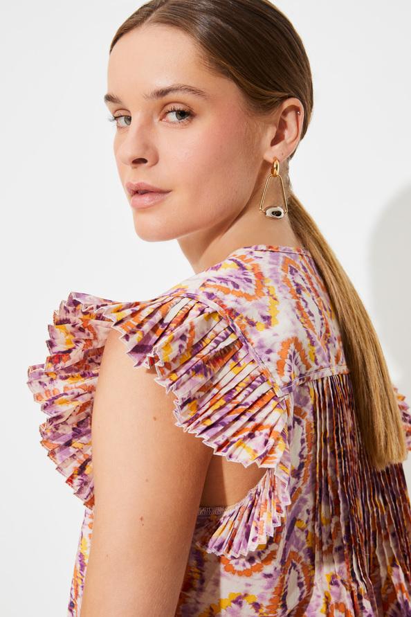 Suncoo Laurore Blouse Courte à Imprimé Arabesque