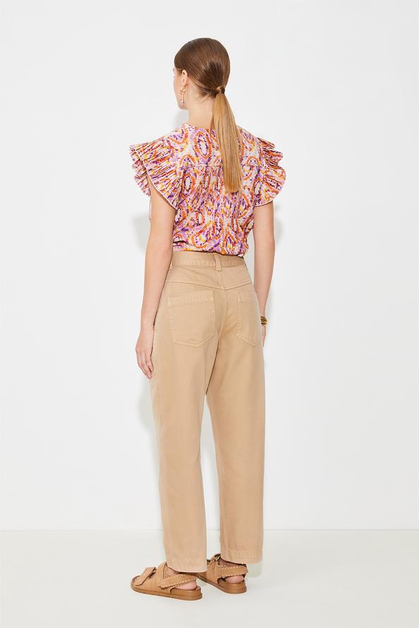 Suncoo Laurore Blouse Courte à Imprimé Arabesque