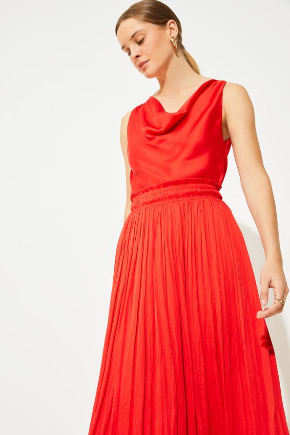 Suncoo Lavi Blouse Fluide Sans Manches En Satin