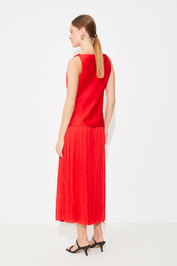 Suncoo Lavi Blouse Fluide Sans Manches En Satin