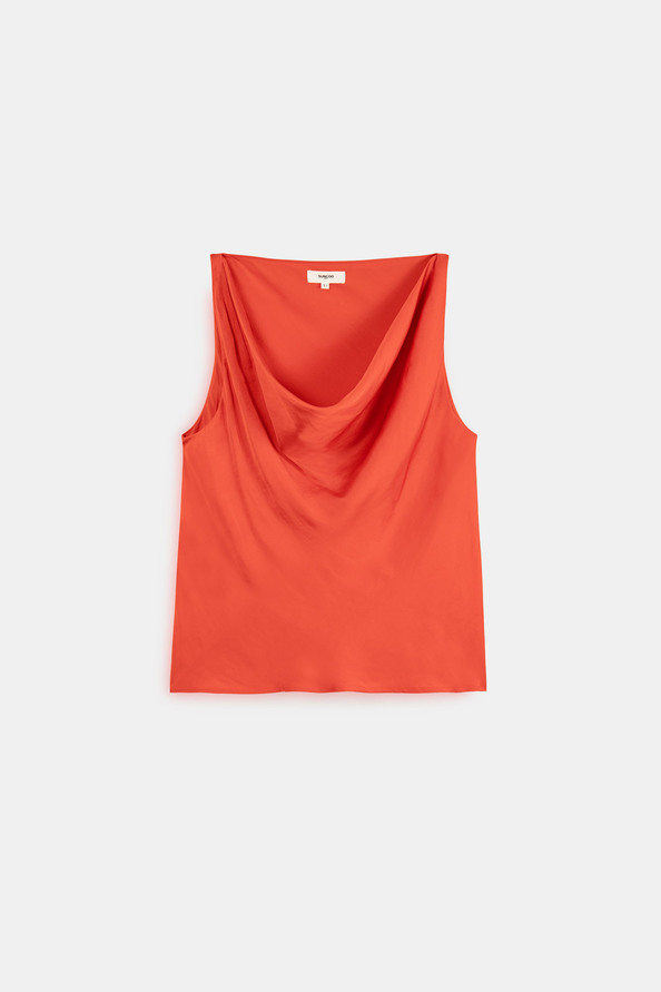 Suncoo Lavi Blouse Fluide Sans Manches En Satin