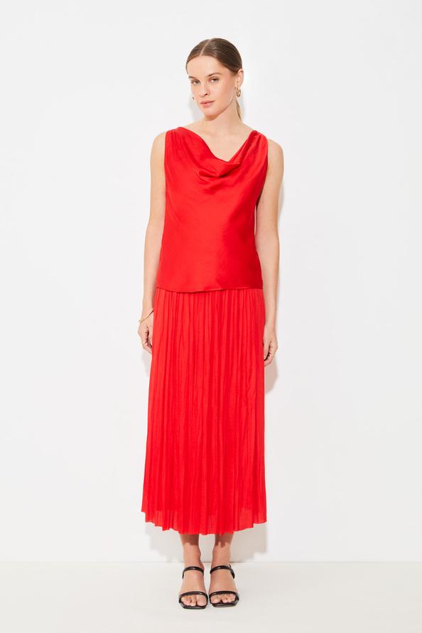 suncoo Lavi Blouse fluide sans manches en satin