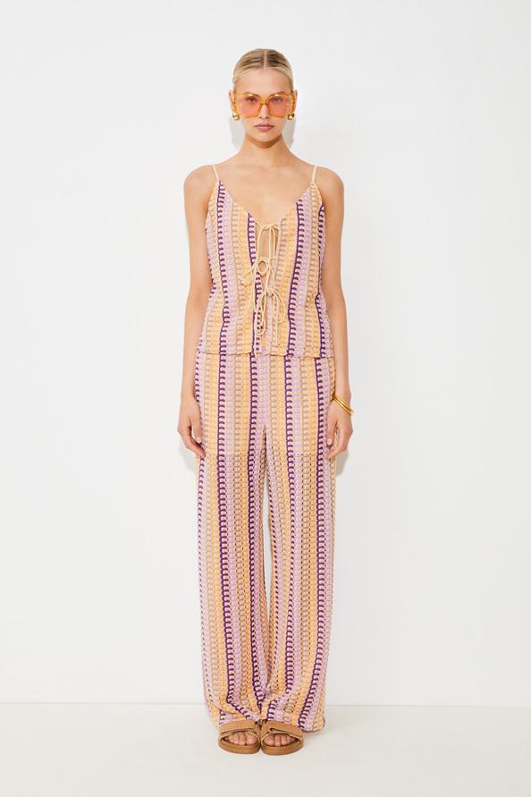 suncoo Leyla Top débardeur à rayures effet crochet