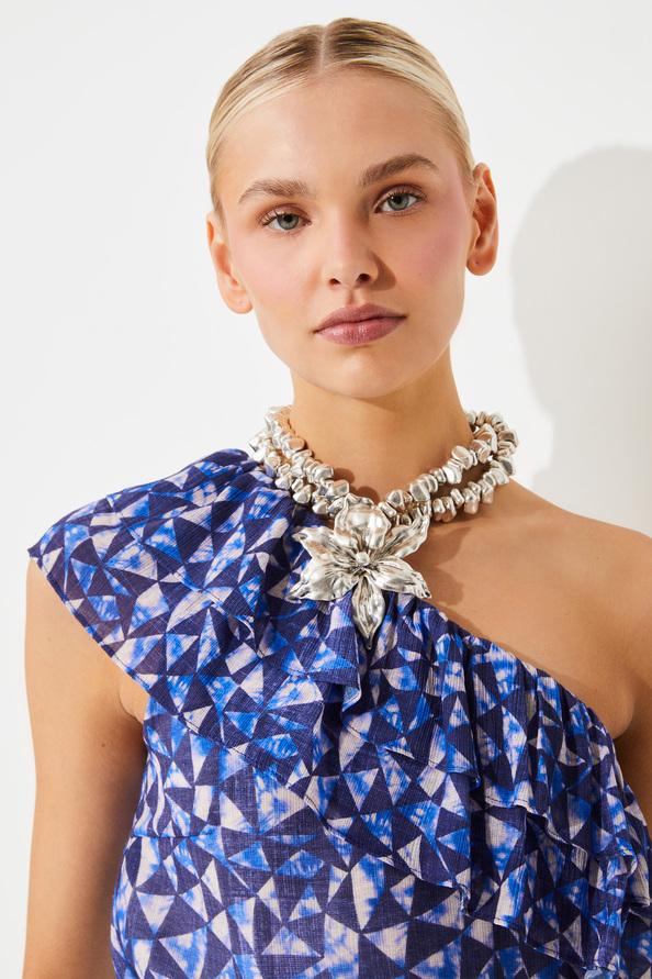 Suncoo Liago Top One Shoulder à Imprimé Graphique