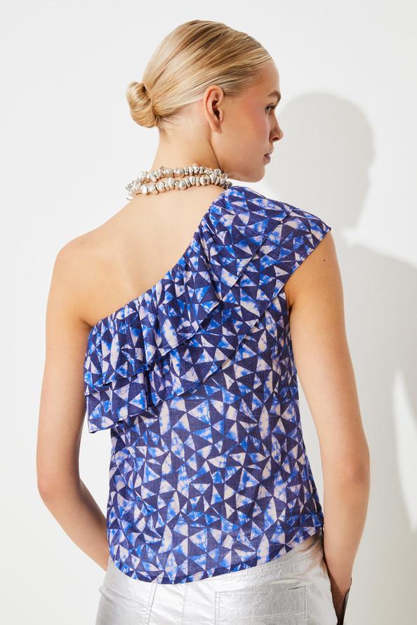 Suncoo Liago Top One Shoulder à Imprimé Graphique
