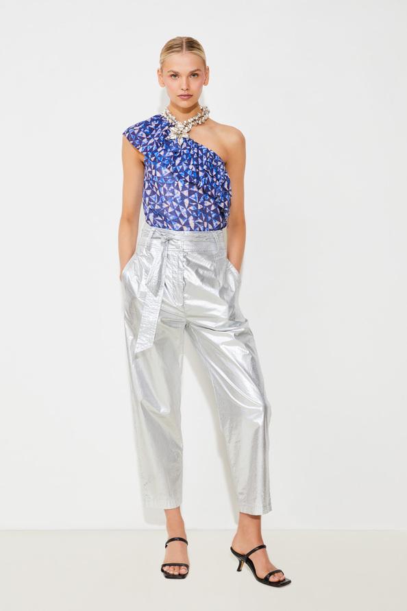 suncoo Liago Top one shoulder à imprimé graphique