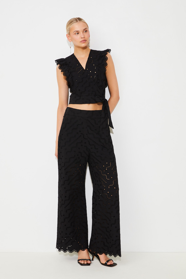 suncoo Lila Blouse courte à broderie anglaise