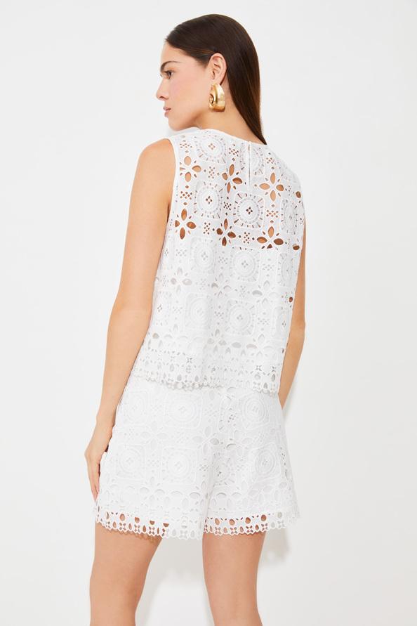 Suncoo Lisa Blouse En Guipure Sans Manches