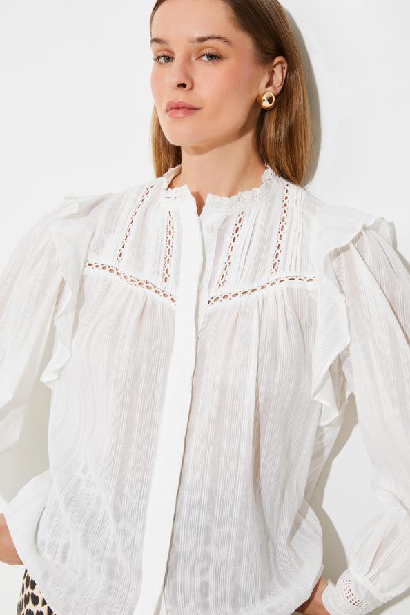 Suncoo Loft Blouse Rayée à Volants