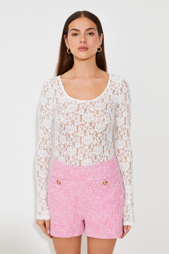 suncoo Lorena Blouse en dentelle à manches longues