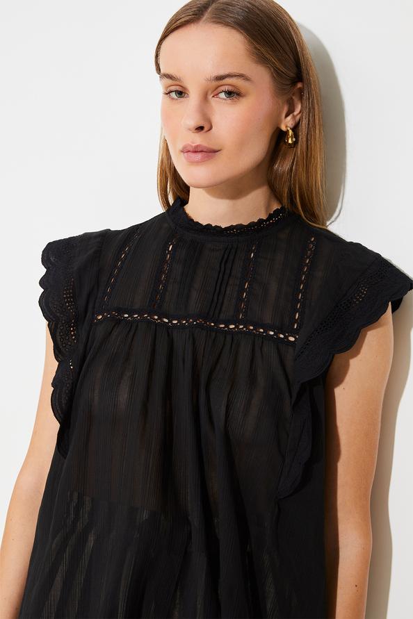 Suncoo Loroco Blouse Rayée En Voile De Coton
