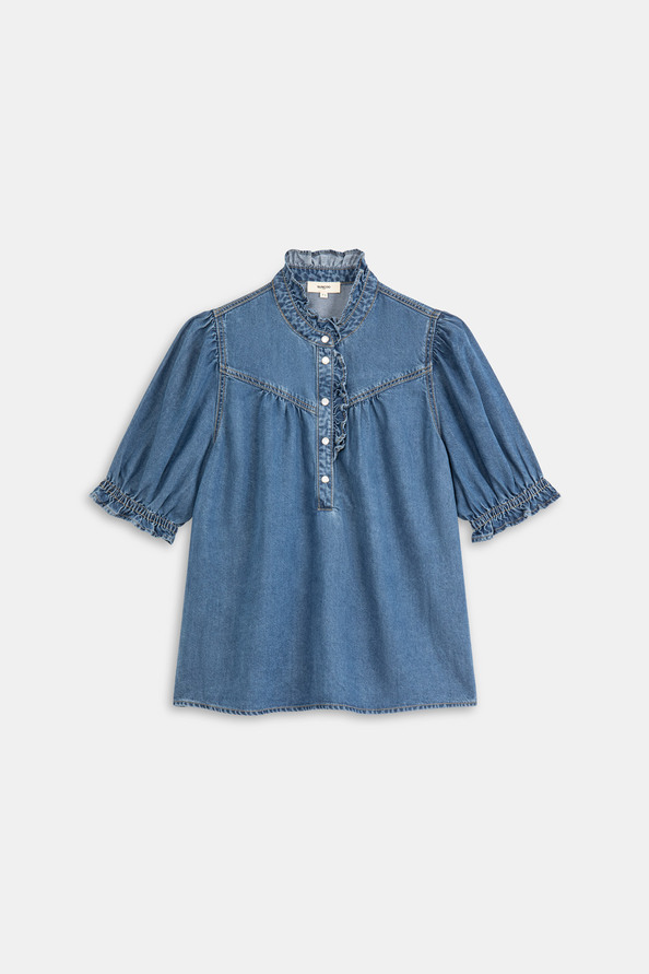 suncoo Louise Blouse en denim à manches courtes