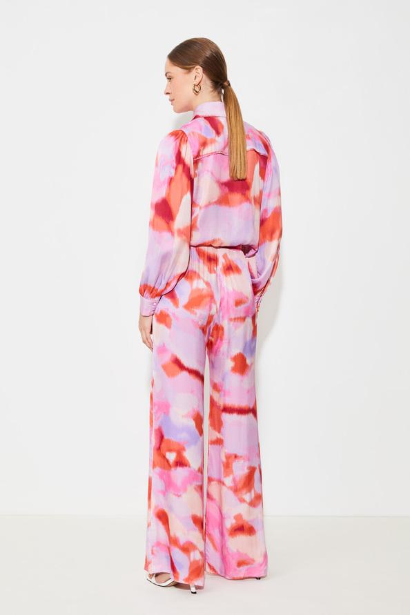 Suncoo Luna Blouse Fluide Nouée à Imprimé Fuchsia