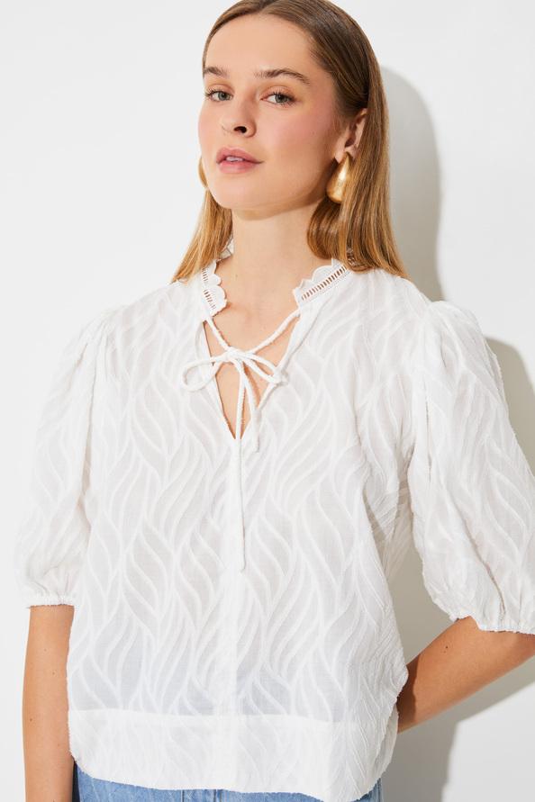 Suncoo Luxy Blouse En Voile Jacquard Coton